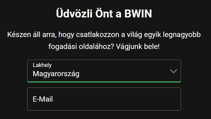 Regisztrációs bwin Magyarország