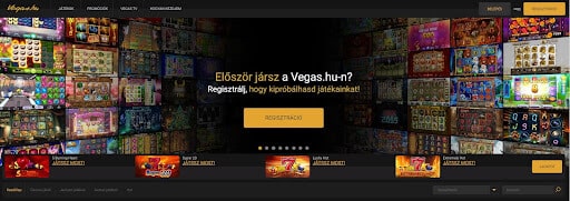 vegas.hu regisztráció - képernyőfotó a platformról